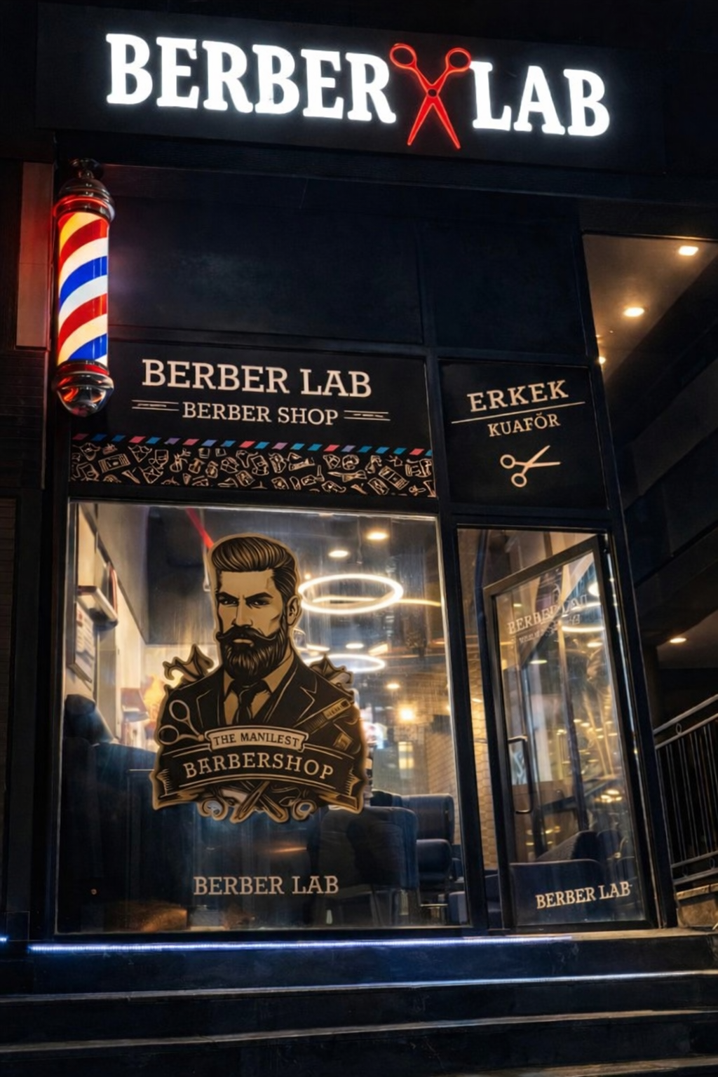 BERBER LAB gece görünümü